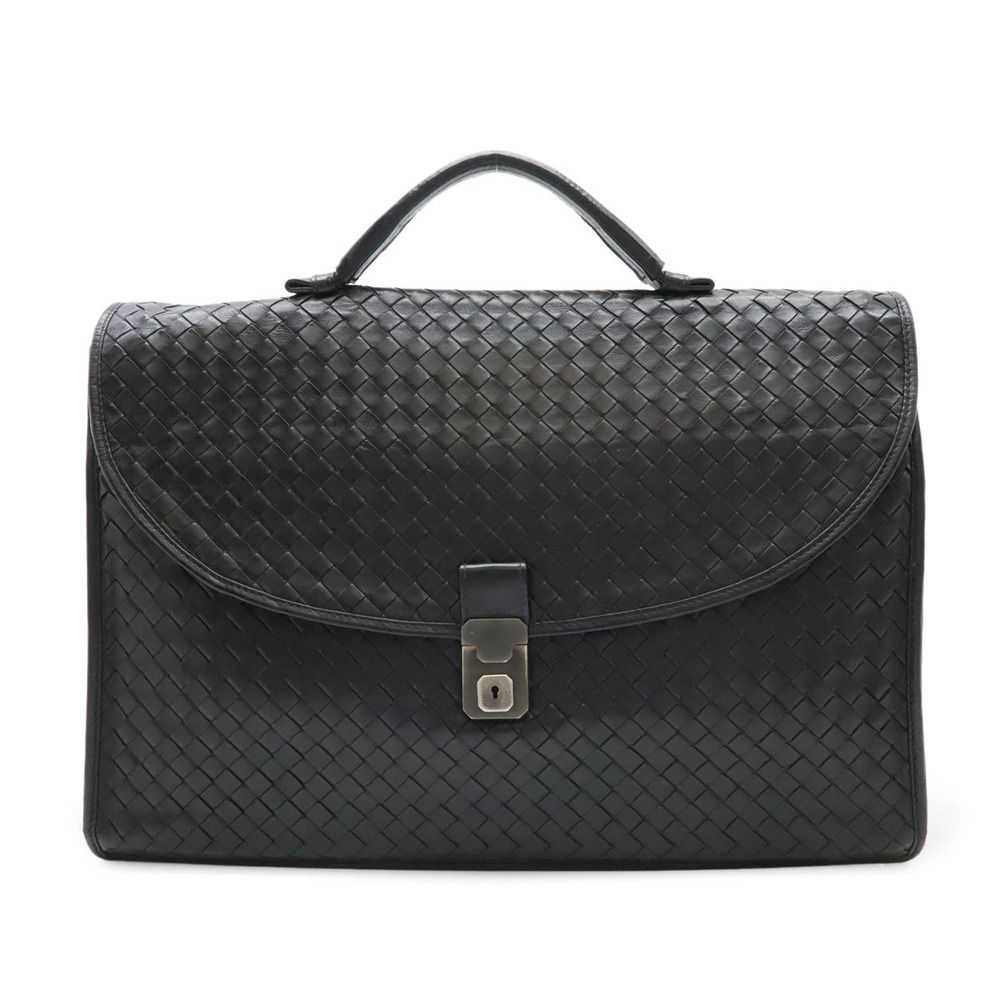 BOTTEGA VENETA Intrecciato Business Bag Briefcase Leather Black Key